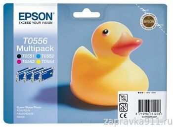 Набор картриджей Epson T0556 (C13T05564010) (4 цвета, включая черный)  для печати на принтерах Stylus Photo R240/R245/RX420/RX425/RX520