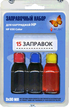 Заправочный набор для HP 650 (CZ102AE) color