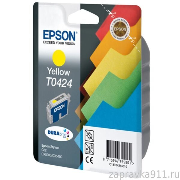 Картридж струйный Epson T0424 (C13T04244010) Yellow для Epson Stylus-C82, CX5200, CX5400