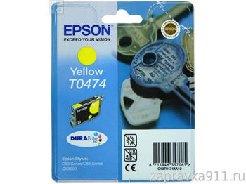 Картридж Epson T0474 (C13T04744A10), Yellow, для Stylus C63/C65/C83/C85/CX3500/CX6300/CX6500