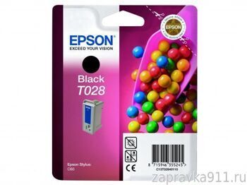 Картридж Epson T028 (C13T02840110), черный, для принтеров Epson C60/ C61/ CX 3100