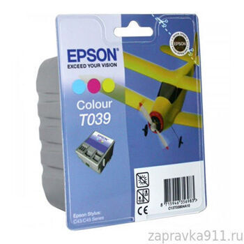 Картридж Epson T039 (C13T03904A10) цветной, для принтеров Epson Stylus C41/ C43/ C45