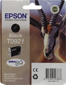 Оригинальный струйный картридж Epson T0921 Bk