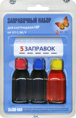 Заправочный набор для картриджа HP 177 color